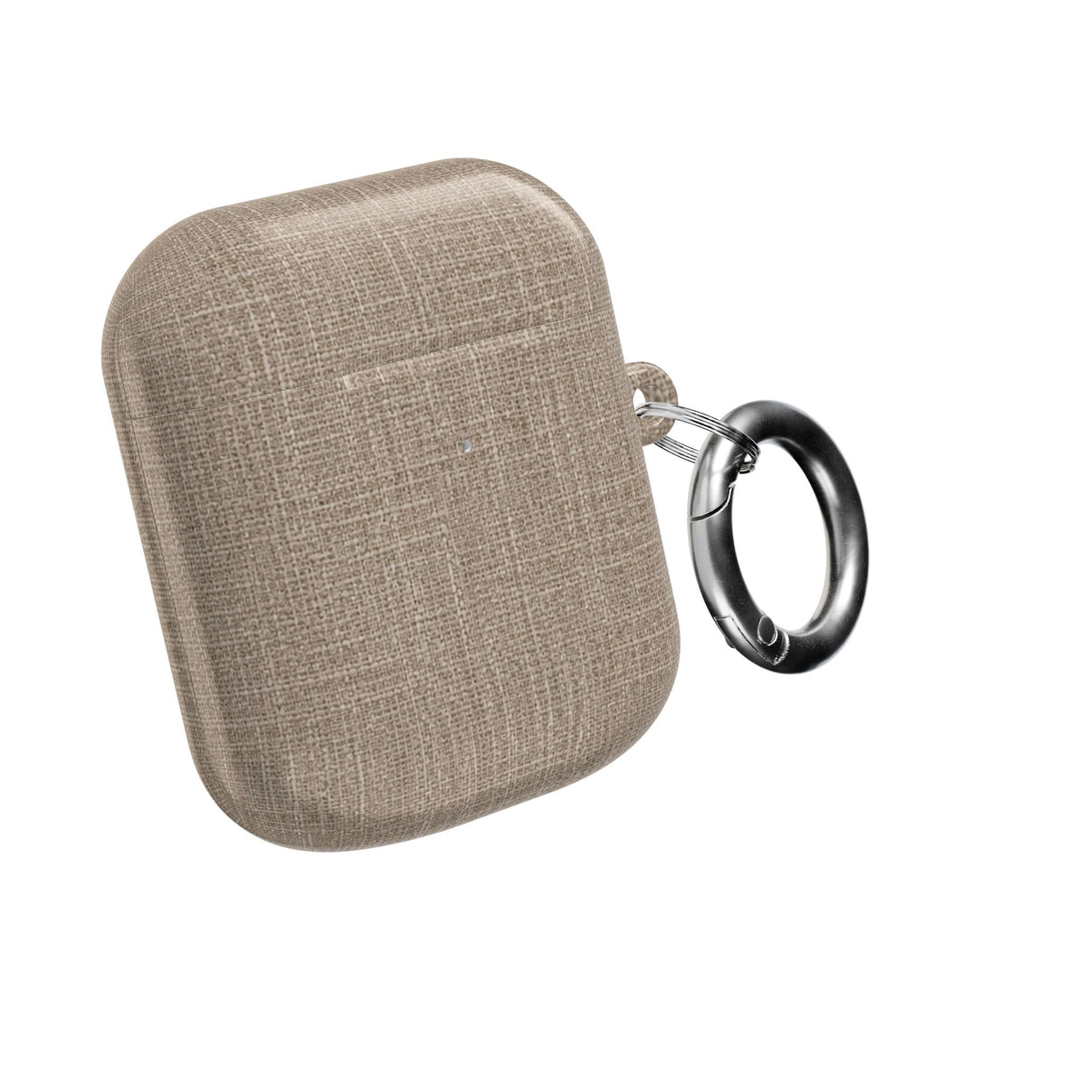 MOUZELLI Linen AirPods Case Taupe flat lay