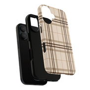 MOUZELLI Tough Phone Case Square Brown flat lay