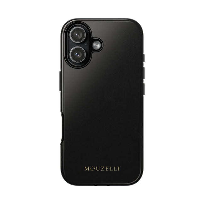 MOUZELLI Tough Phone Case Signature Logo Noir detail texture