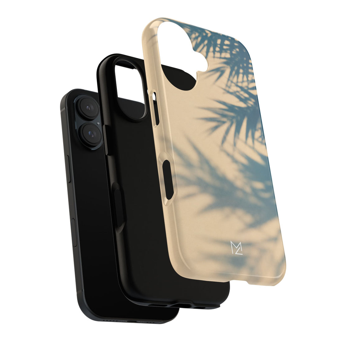 MOUZELLI Tough Phone Case Logo Vintage Palm Leaves flat lay