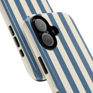 MOUZELLI Tough Phone Case Blue Stripe back view