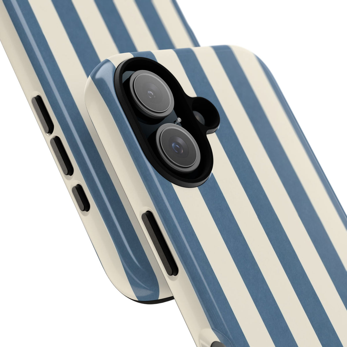 MOUZELLI Tough Phone Case Blue Stripe back view