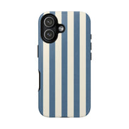 MOUZELLI Tough Phone Case Blue Stripe detail texture