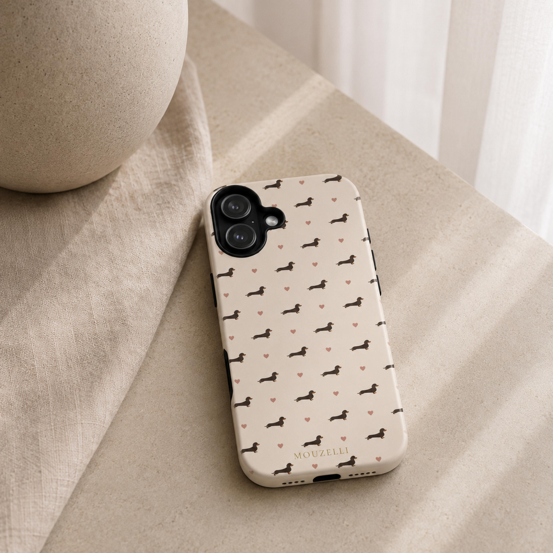 MOUZELLI Tough Phone Case Signature Dachshund Love lifestyle mockup