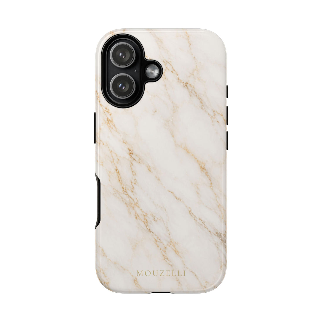 MOUZELLI Tough Phone Case Marble White detail texture