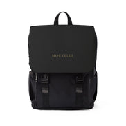 MOUZELLI Minimalist Casual Backpack Noir detail texture