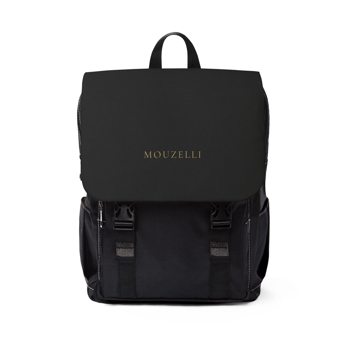 MOUZELLI Minimalist Casual Backpack Noir detail texture
