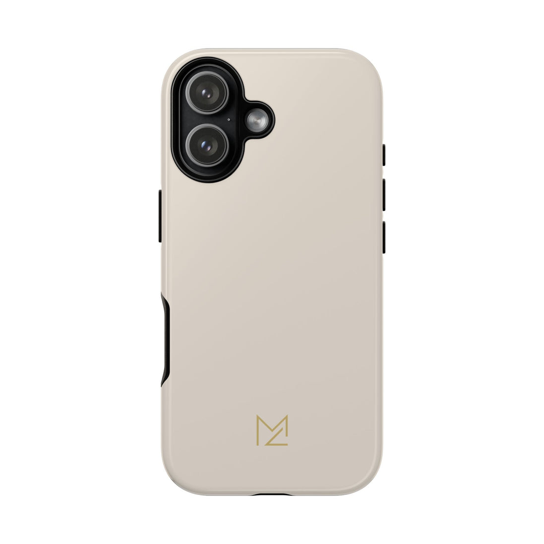 MOUZELLI Tough Phone Case Logo Beige detail texture