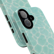 MOUZELLI Tough Phone Case Logo Turquoise Aqua back view