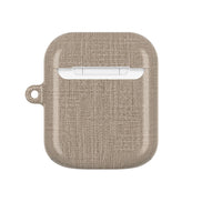 MOUZELLI Linen AirPods Case Taupe back view
