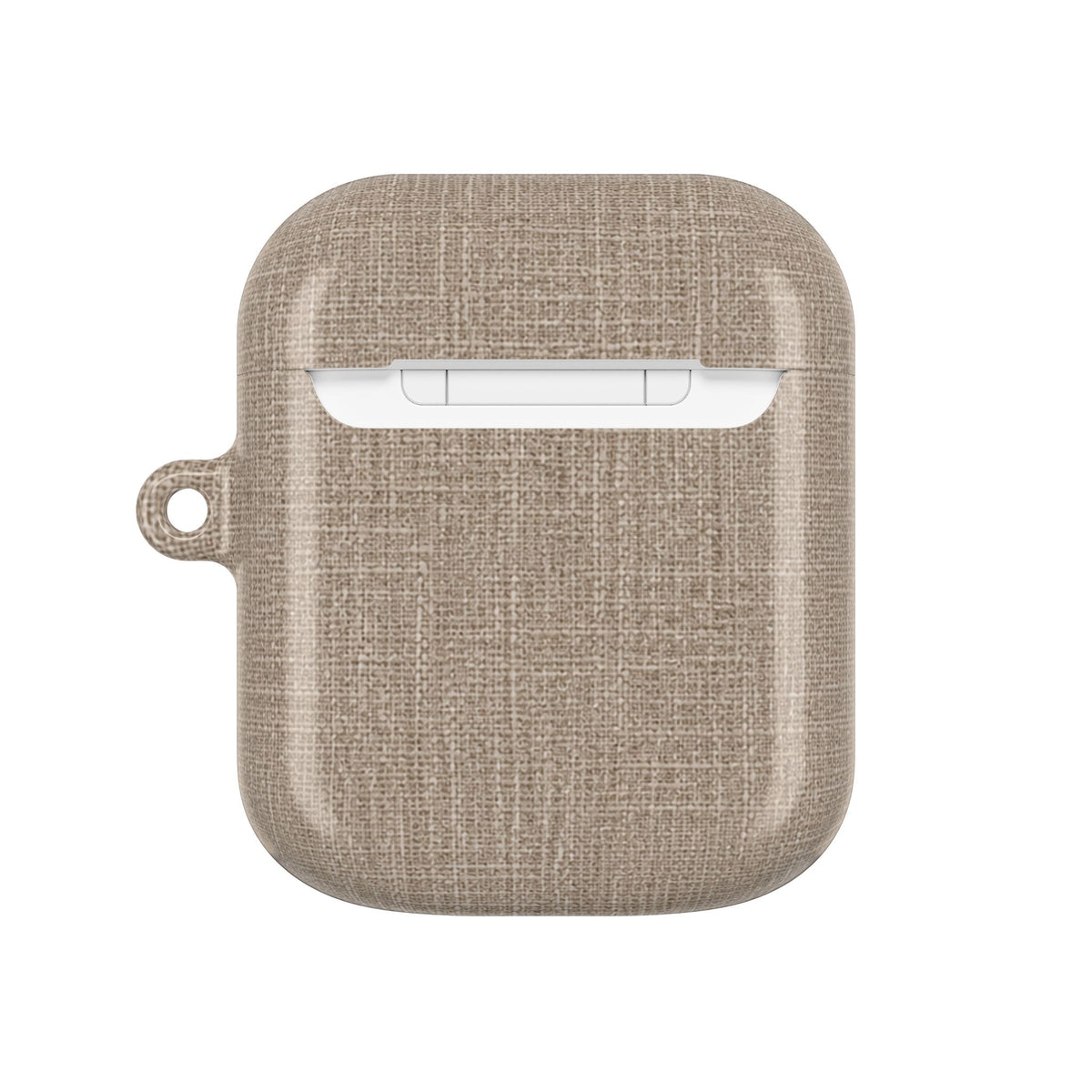MOUZELLI Linen AirPods Case Taupe back view