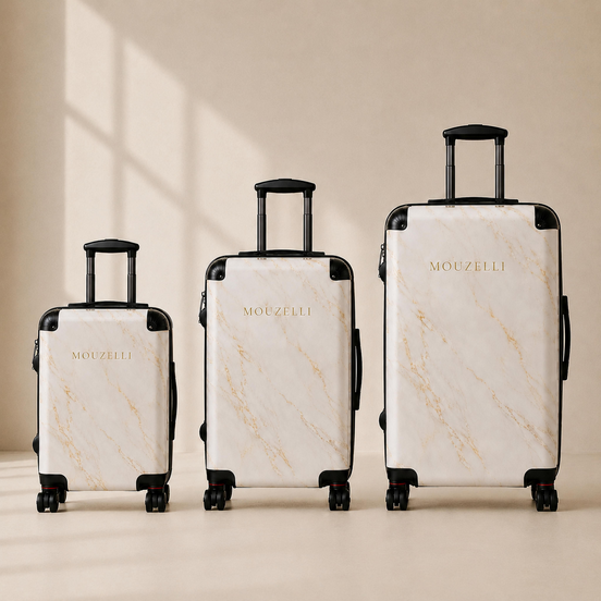 Hard Shell Carry-On Suitcase Marble White (3 sizes)
