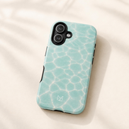 MOUZELLI Tough Phone Case Logo Turquoise Aqua lifestyle mockup