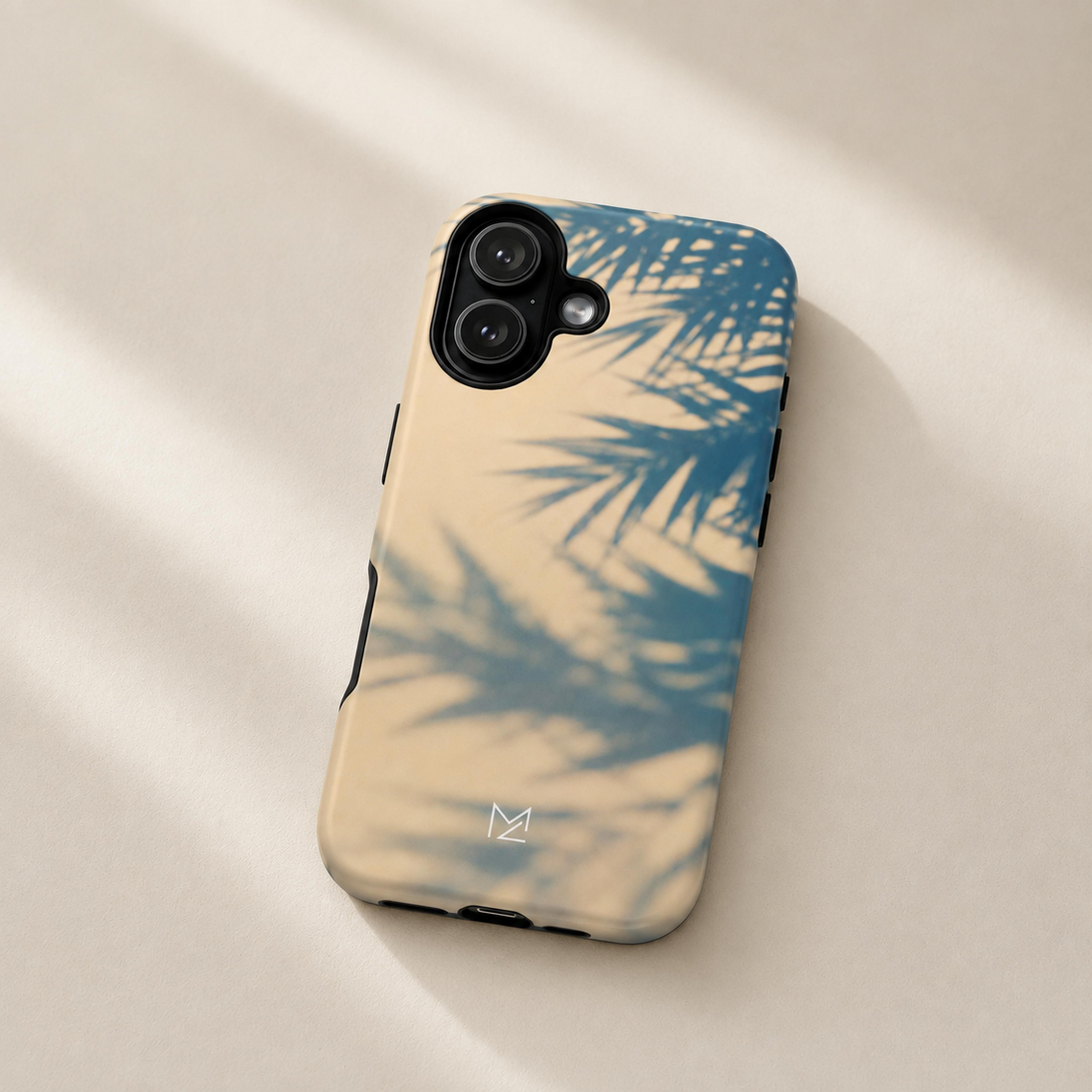 MOUZELLI Tough Phone Case Logo Vintage Palm Leaves lifestyle mockup