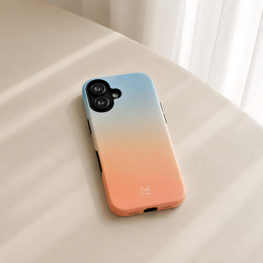 MOUZELLI Tough Phone Case Logo Vintage Glow lifestyle mockup