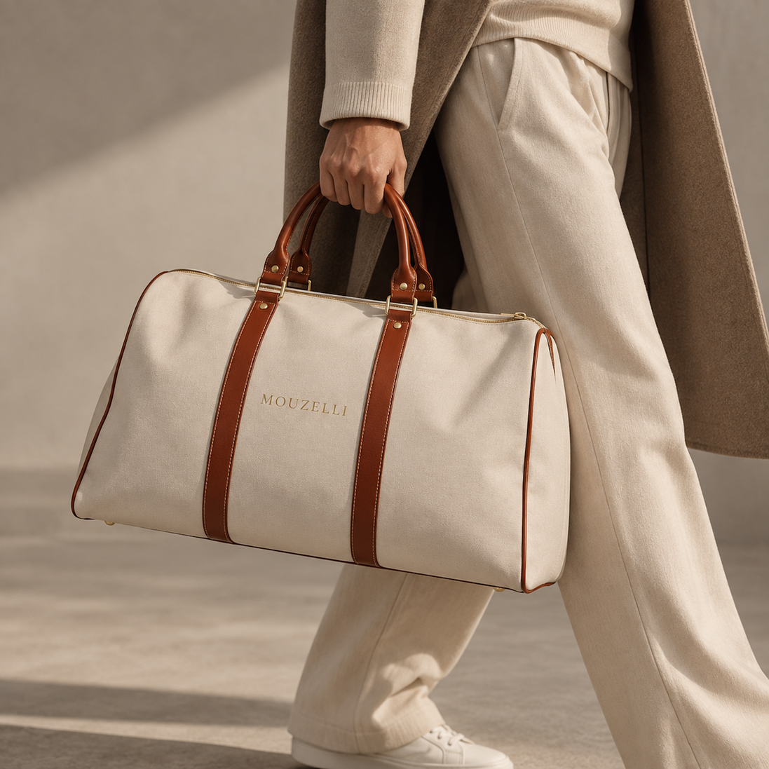 Wasserdichte Reisetasche Beige – Unisex